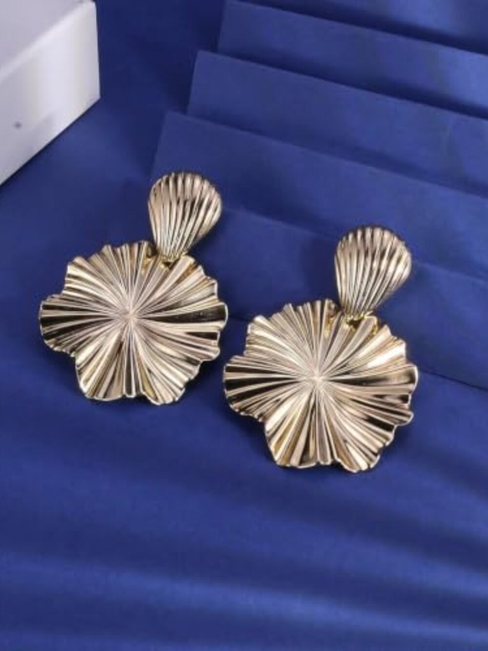 Chunky Gold‎ Statement Earrings for Women Vintage Irregular Textured Geometric
